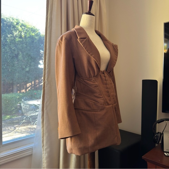 House of CB Makani Mocha Hourglass Corset Blazer L+ - Picture 6 of 15